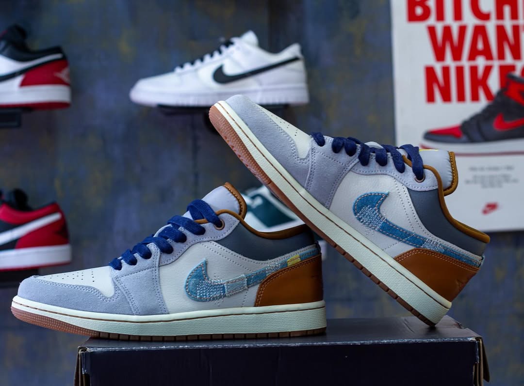 AIR JORDAN 1 LOW SE "REPAIRED DENIM SWOOSH"
