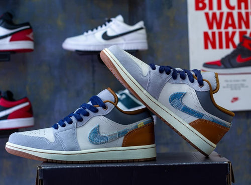 AIR JORDAN 1 LOW SE "REPAIRED DENIM SWOOSH"