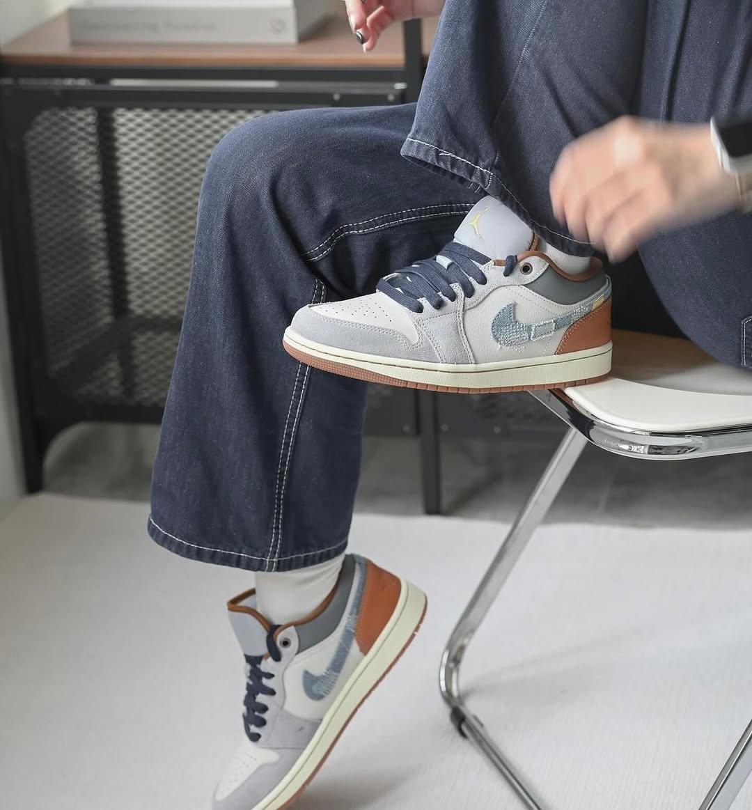 AIR JORDAN 1 LOW SE "REPAIRED DENIM SWOOSH"